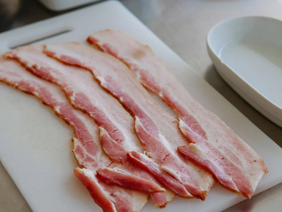 Bacon shown as a representative butcher-counter product